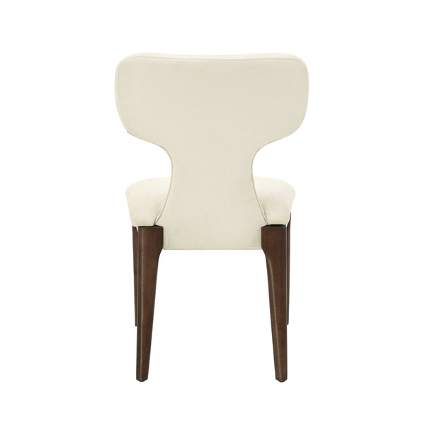 English Elm Koen Chenille Upholstered Dining Side Chairs with Oak Veneer Frame Set of 2 Beige/Brown Oak B2726P524572