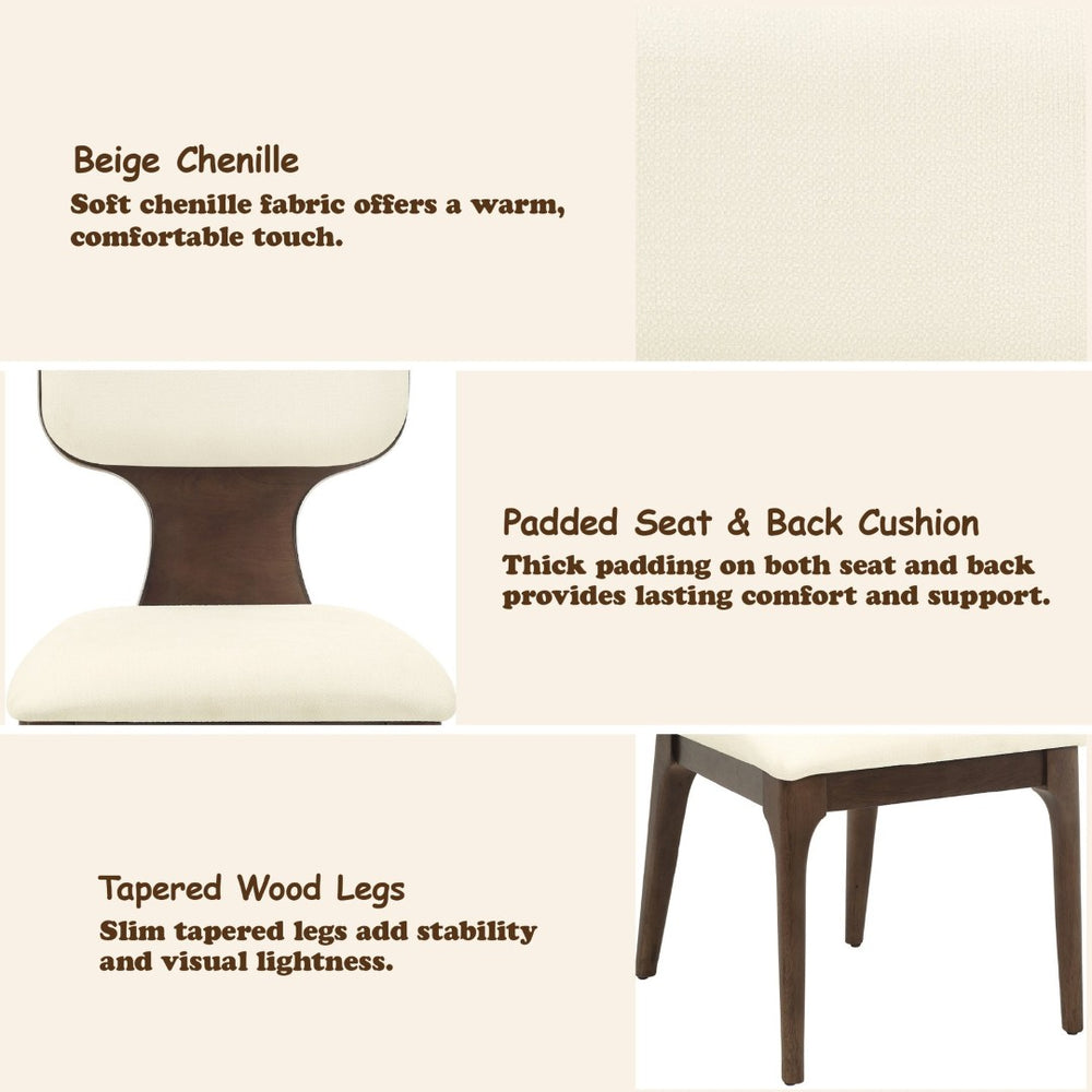 English Elm Koen Chenille Upholstered Dining Side Chairs Set of 2 with Oak Wood Frame B2726P524573