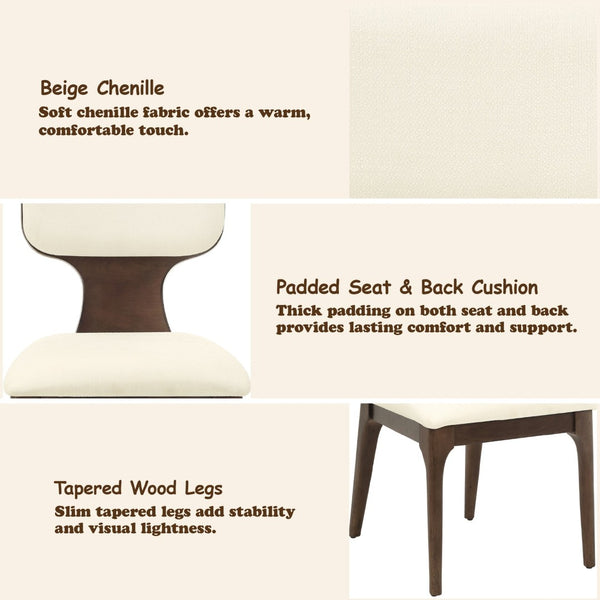 English Elm Koen Chenille Upholstered Dining Side Chairs Set of 2 with Oak Wood Frame B2726P524573