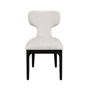 English Elm Koen Chenille Upholstered Dining Side Chairs with Oak Veneer Frame Set of 2 Beige/Black B2726P524574