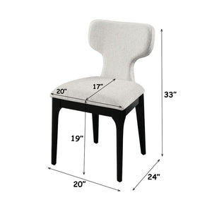 English Elm Koen Chenille Upholstered Dining Side Chairs with Oak Veneer Frame Set of 2 Beige/Black B2726P524574