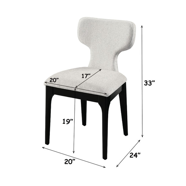 English Elm Koen Chenille Upholstered Dining Side Chairs with Oak Veneer Frame Set of 2 Beige/Black B2726P524574