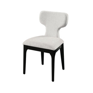 English Elm Koen Chenille Upholstered Dining Side Chairs with Oak Veneer Frame Set of 2 Beige/Black B2726P524574