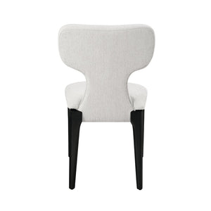 English Elm Koen Chenille Upholstered Dining Side Chairs with Oak Veneer Frame Set of 2 Beige/Black B2726P524574