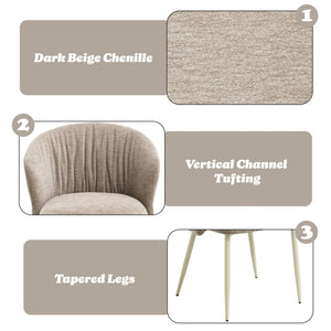 English Elm Ogin Channel Tufted Chenille Accent Chairs Sculptural Cone Base Set of 2 B2726P528598