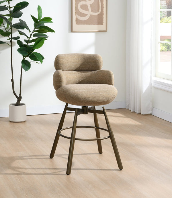 English Elm Jena Swivel Counterstool Padded Chenille Seat Bronze Metal Base Kitchen Island B2726P528601