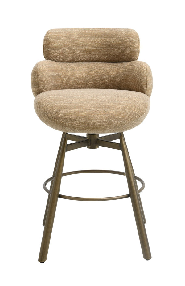 English Elm Jena Swivel Counterstool Padded Chenille Seat Bronze Metal Base Kitchen Island B2726P528601