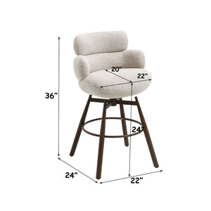 English Elm Jena Chenille Swivel Counterstool with Walnut Legs Padded Seat for Kitchen Islands B2726P529417