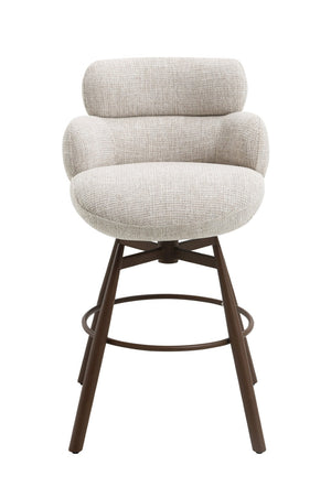 English Elm Jena Chenille Swivel Counterstool with Walnut Legs Padded Seat for Kitchen Islands B2726P529417