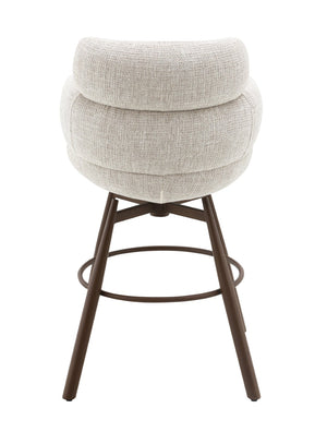 English Elm Jena Chenille Swivel Counterstool with Walnut Legs Padded Seat for Kitchen Islands B2726P529417