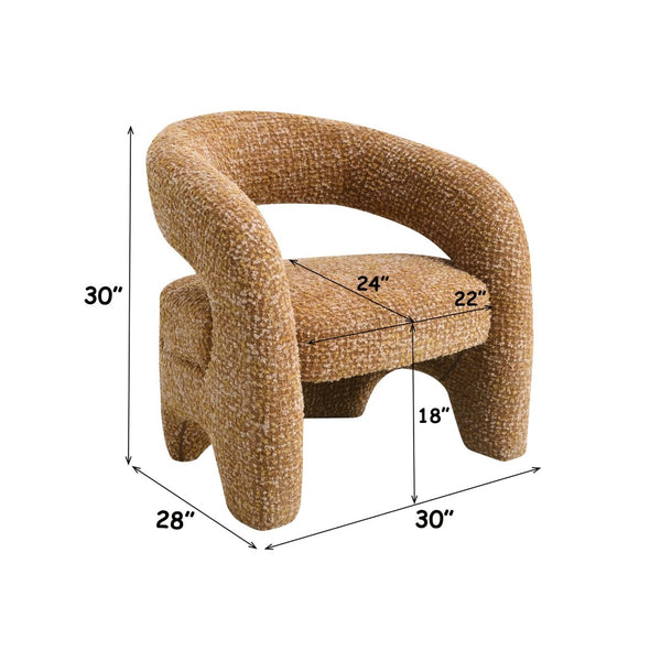 English Elm Pelia Tweed Upholstered Accent Chair with Feather Down Cushions for Modern Living Rooms B2726P529418