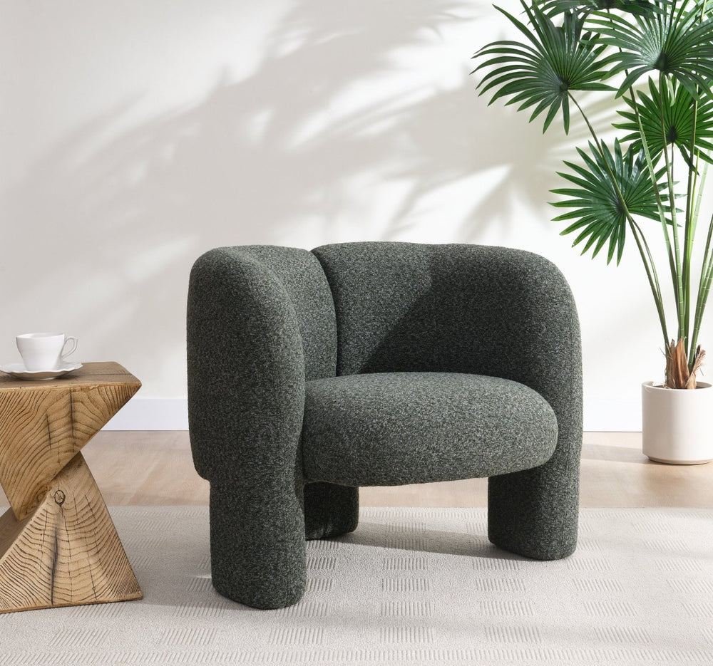 English Elm Pemba Tweed Upholstered Accent Chair with Feather Down Cushions Mid-century Modern B2726P529419