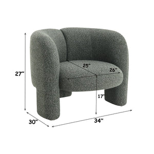 English Elm Pemba Tweed Upholstered Accent Chair with Feather Down Cushions Mid-century Modern B2726P529419