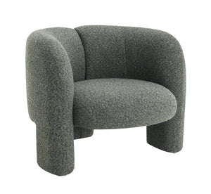 English Elm Pemba Tweed Upholstered Accent Chair with Feather Down Cushions Mid-century Modern B2726P529419