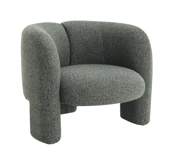 English Elm Pemba Tweed Upholstered Accent Chair with Feather Down Cushions Mid-century Modern B2726P529419