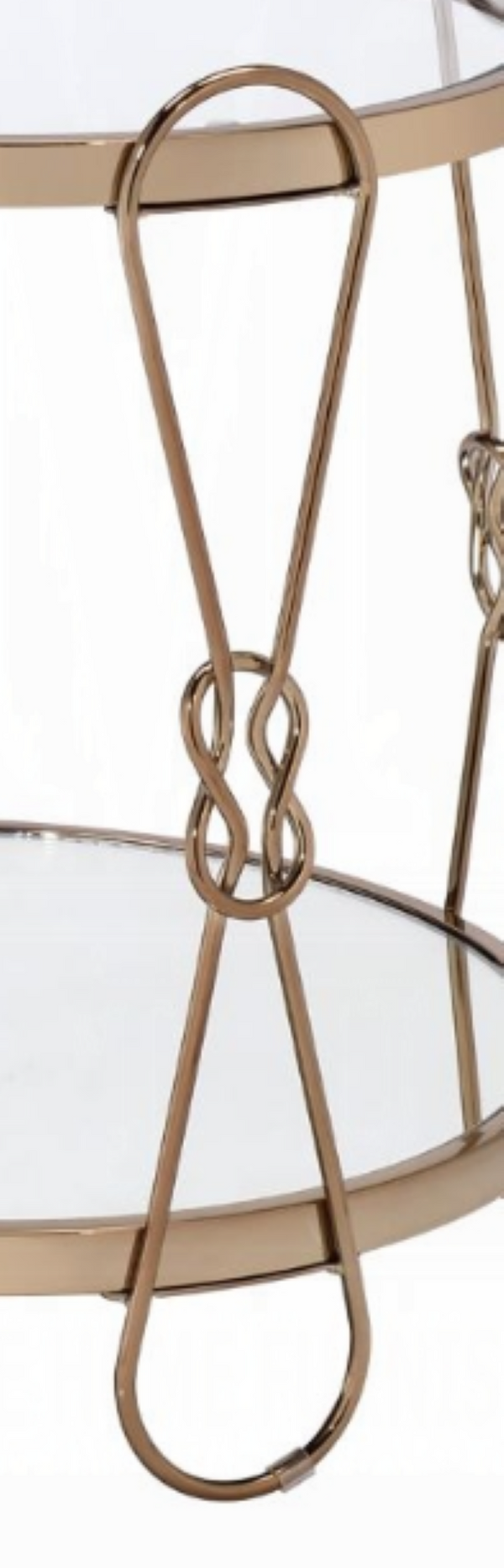 English Elm Zekera Glam Mirrored Drum End Table with Champagne Frame for Living Room B2726P532096