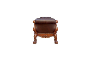 English Elm Vendome Button Tufted Leatherette Bench with Nailhead Trim and Scrolled Legs B2726P555759