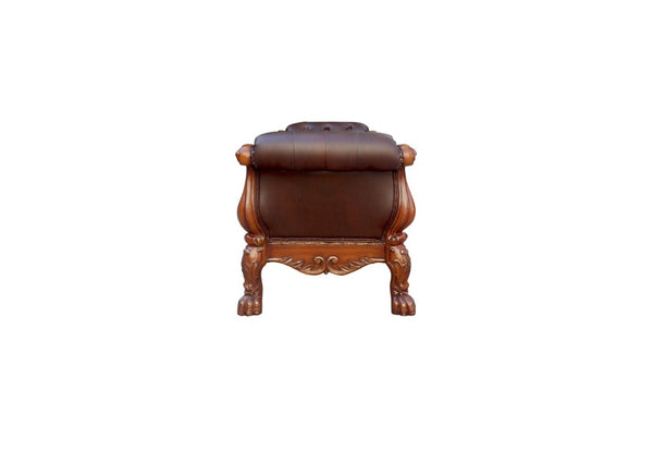 English Elm Vendome Button Tufted Leatherette Bench with Nailhead Trim and Scrolled Legs B2726P555759
