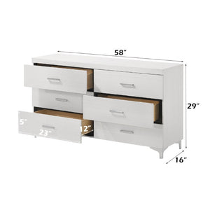 English Elm Casilda Wide White Bedroom Dresser with Dovetail Drawers and Modern Farmhouse Appeal B2726P577481