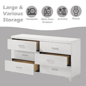 English Elm Casilda Wide White Bedroom Dresser with Dovetail Drawers and Modern Farmhouse Appeal B2726P577481