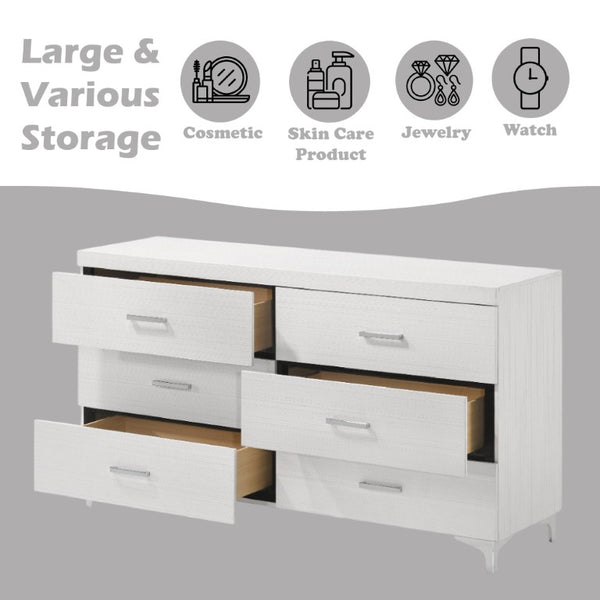 English Elm Casilda Wide White Bedroom Dresser with Dovetail Drawers and Modern Farmhouse Appeal B2726P577481