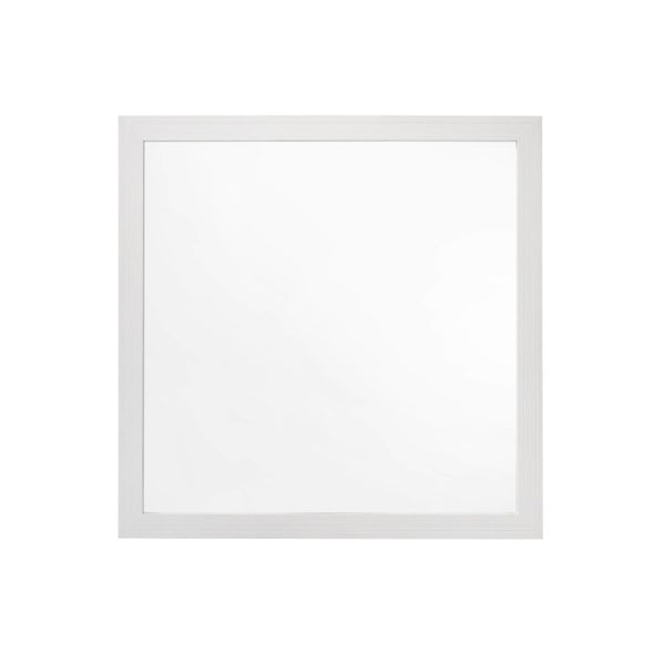 English Elm Casilda Square Wall Mirror with White Frame for Bedroom or Vanity Display B2726P578318