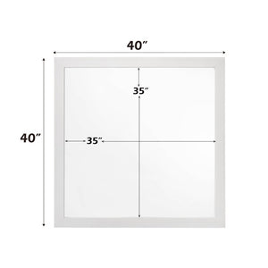 English Elm Casilda Square Wall Mirror with White Frame for Bedroom or Vanity Display B2726P578318
