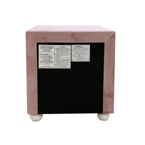 English Elm Reggie Blush Upholstered Nightstand 2 Drawer Bedside Table for Glam Bedroom Decor B2726P580883