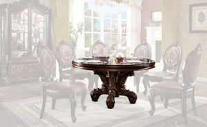 English Elm Versailles Round Pedestal Dining Table Solid Wood Cherry Finish Seats Six Formal B2726S00579