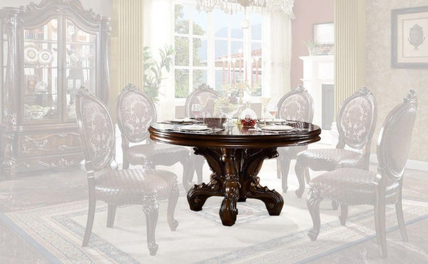 English Elm Versailles Round Pedestal Dining Table Solid Wood Cherry Finish Seats Six Formal B2726S00579
