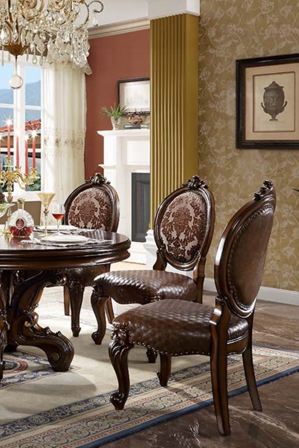 English Elm Versailles Round Pedestal Dining Table Solid Wood Cherry Finish Seats Six Formal B2726S00579