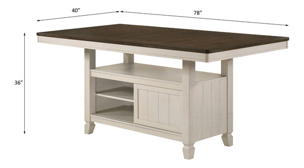 English Elm Tasnim Acacia Veneer Counter Table with Storage Cabinet for Kitchen Dining Nooks B2726S00596