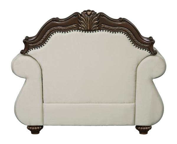 English Elm Pierce Traditional Loveseat and Chair Set with Carved Pine Frame for Classic Living Rooms B2726S00598