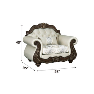 English Elm Pierce Traditional Loveseat and Chair Set with Carved Pine Frame for Classic Living Rooms B2726S00598