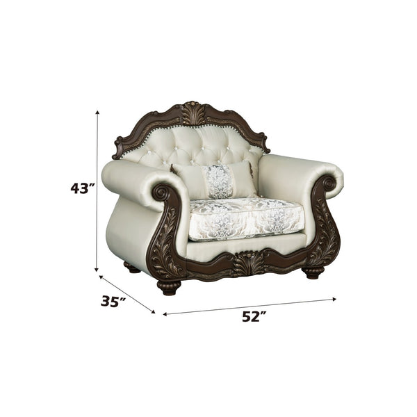 English Elm Pierce Traditional Loveseat and Chair Set with Carved Pine Frame for Classic Living Rooms B2726S00598