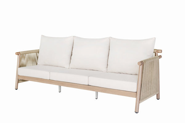 English Elm Zira Outdoor 5 Piece Patio Set with Cement Top Tables and Beige Cushioned Seating B2726S00599