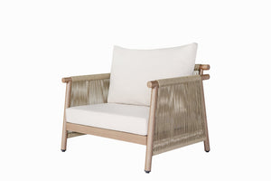 English Elm Zira Outdoor 5 Piece Patio Set with Cement Top Tables and Beige Cushioned Seating B2726S00599