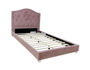 English Elm Reggie Button Tufted Upholstered Bed with Arched Headboard for Guest or Primary Bedroom Pink Full B2726S00600