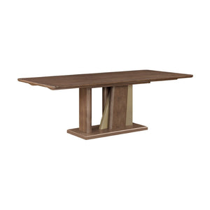 English Elm Ouida Rectangular Wood Veneer Dining Table with Gold Accents Seats Eight B2726S00603