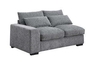 English Elm Modern Flannel Velvet Modular Sectional with Reclining Seats Console and USB Ports B2730S00045