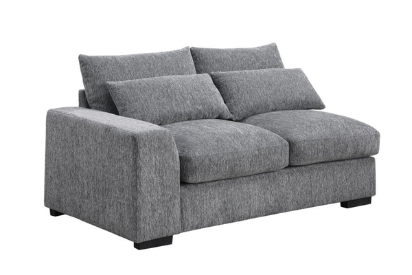 English Elm Modern Flannel Velvet Modular Sectional with Reclining Seats Console and USB Ports B2730S00045
