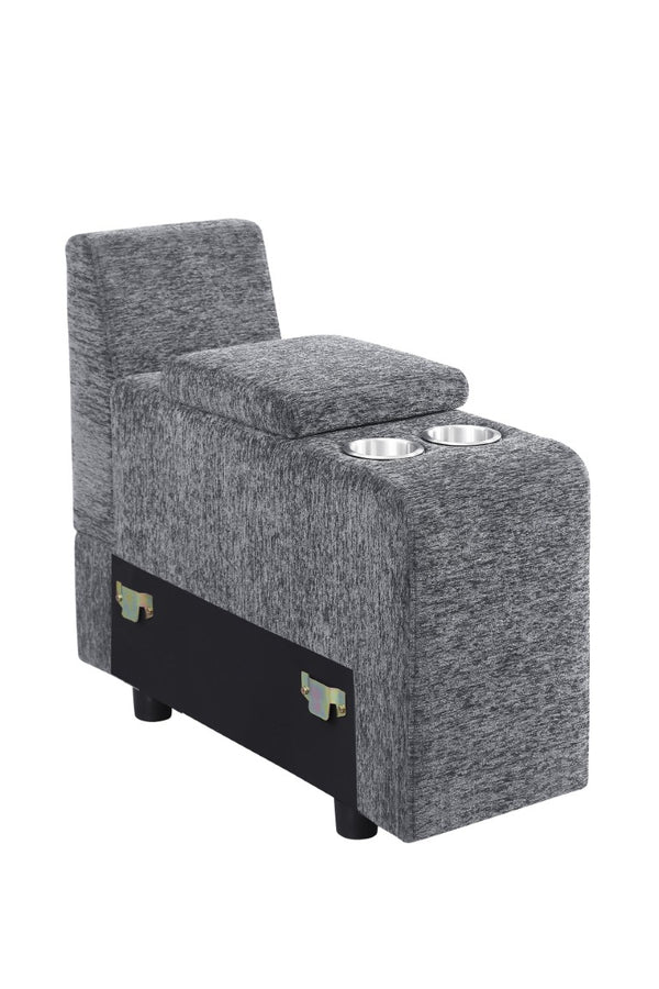 English Elm Modern Flannel Velvet Modular Sectional with Reclining Seats Console and USB Ports B2730S00045