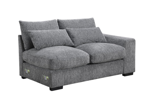 English Elm Modern Flannel Velvet Modular Sectional with Reclining Seats Console and USB Ports B2730S00045