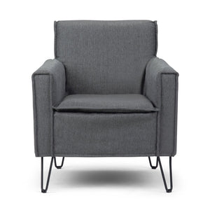 English Elm Deacon Mid-century Accent Chair Woven Upholstery Hairpin Legs Living Room Seating B2732P534936