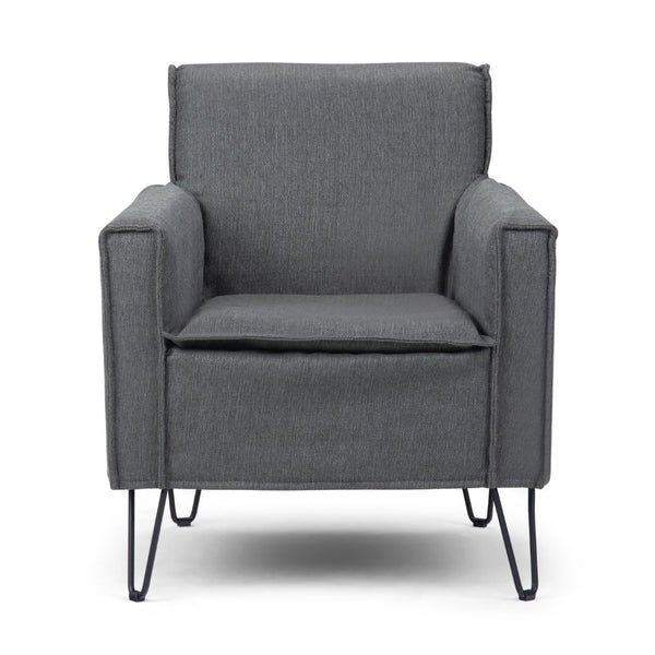 English Elm Deacon Mid-century Accent Chair Woven Upholstery Hairpin Legs Living Room Seating B2732P534936