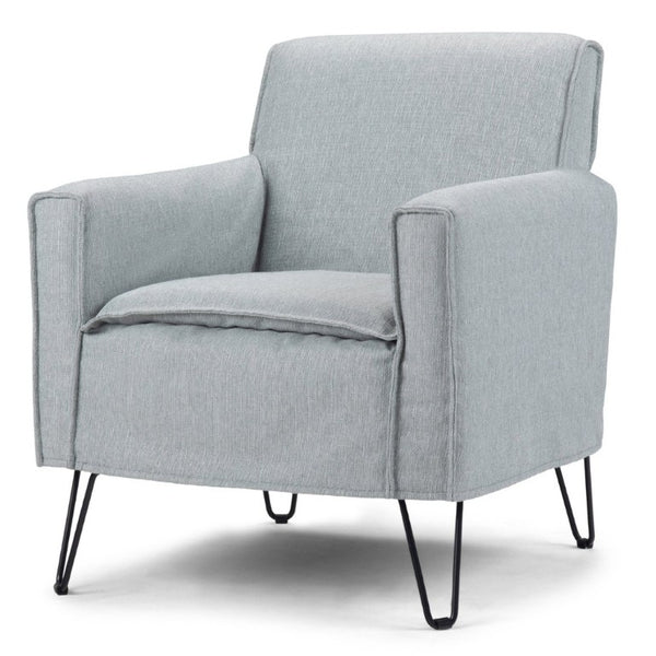 English Elm Deacon Mid-Century Accent Chair with Hairpin Legs and Gray Woven Slipcover B2732P534937