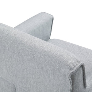 English Elm Deacon Mid-Century Accent Chair with Hairpin Legs and Gray Woven Slipcover B2732P534937