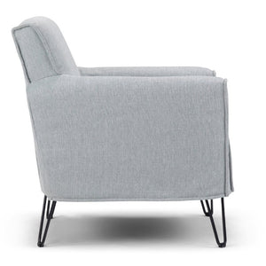 English Elm Deacon Mid-Century Accent Chair with Hairpin Legs and Gray Woven Slipcover B2732P534937