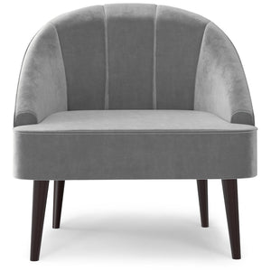 English Elm Mulligan Velvet Accent Chair Tufted Channel Back Rubberwood Mid-century Living Room B2732P534938
