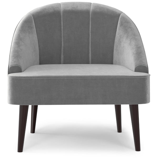 English Elm Mulligan Velvet Accent Chair Tufted Channel Back Rubberwood Mid-century Living Room B2732P534938